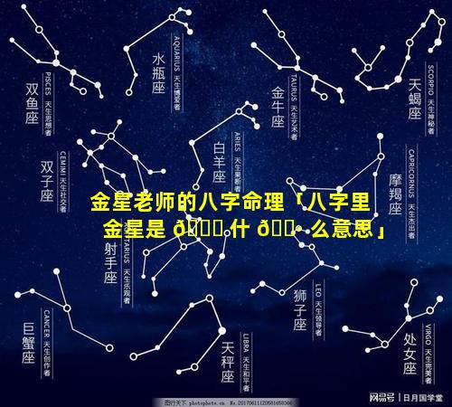 金星老师的八字命理「八字里金星是 🐞 什 🌷 么意思」